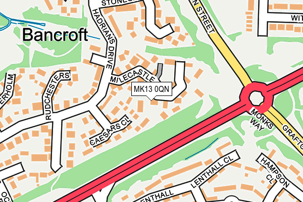 MK13 0QN map - OS OpenMap – Local (Ordnance Survey) MK13 0QN map - OS OpenMap – Local (Ordnance Survey)