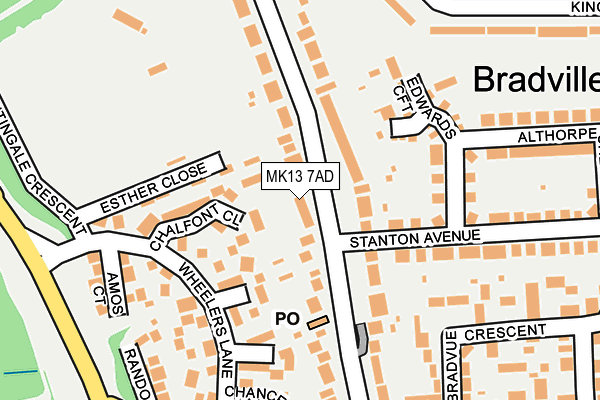 MK13 7AD map - OS OpenMap – Local (Ordnance Survey) MK13 7AD map - OS OpenMap – Local (Ordnance Survey)