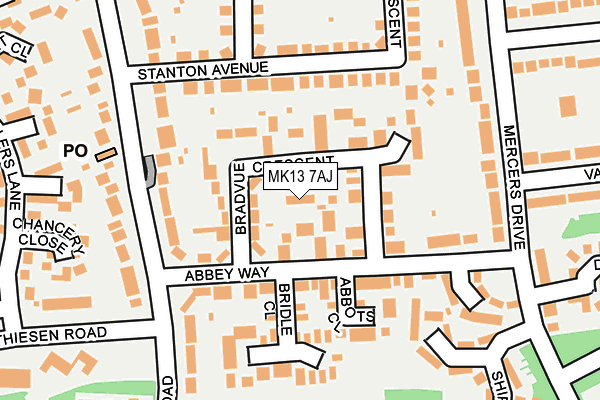 MK13 7AJ map - OS OpenMap – Local (Ordnance Survey) MK13 7AJ map - OS OpenMap – Local (Ordnance Survey)