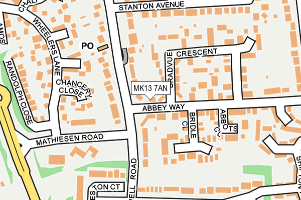 MK13 7AN map - OS OpenMap – Local (Ordnance Survey) MK13 7AN map - OS OpenMap – Local (Ordnance Survey)