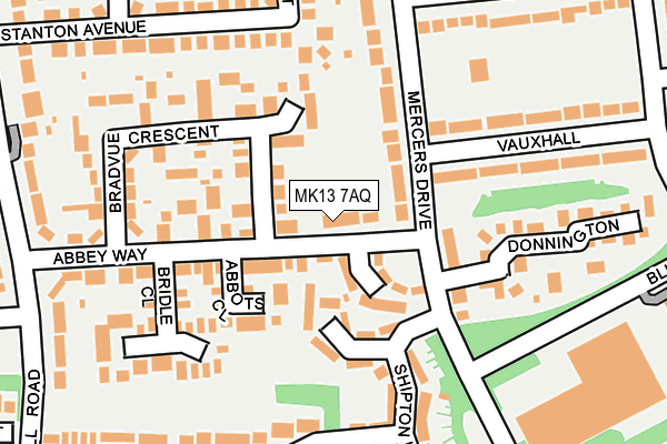 MK13 7AQ map - OS OpenMap – Local (Ordnance Survey) MK13 7AQ map - OS OpenMap – Local (Ordnance Survey)