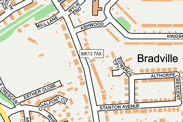 MK13 7AX map - OS OpenMap – Local (Ordnance Survey) MK13 7AX map - OS OpenMap – Local (Ordnance Survey)