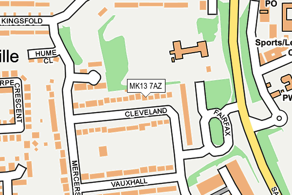 MK13 7AZ map - OS OpenMap – Local (Ordnance Survey) MK13 7AZ map - OS OpenMap – Local (Ordnance Survey)