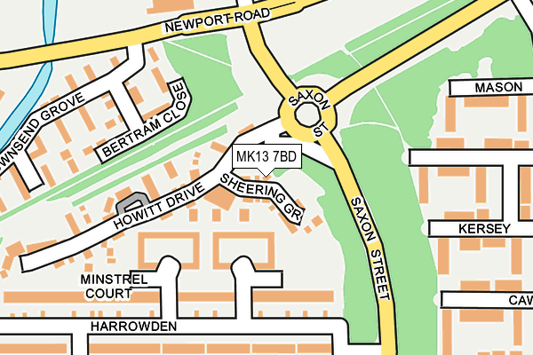 MK13 7BD map - OS OpenMap – Local (Ordnance Survey) MK13 7BD map - OS OpenMap – Local (Ordnance Survey)