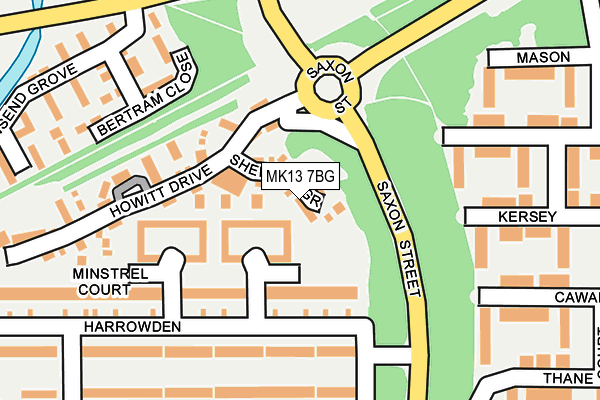 MK13 7BG map - OS OpenMap – Local (Ordnance Survey)