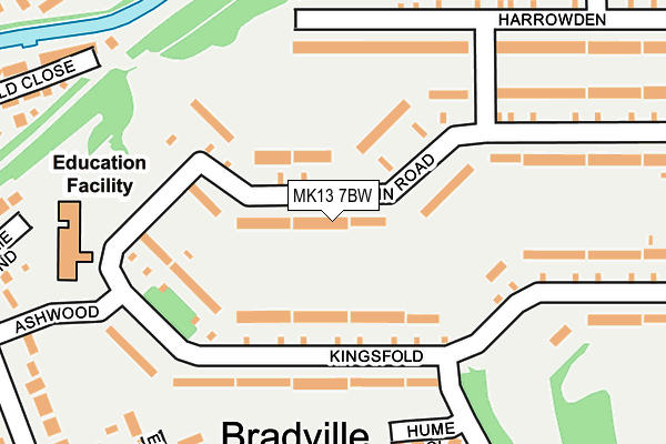 MK13 7BW map - OS OpenMap – Local (Ordnance Survey) MK13 7BW map - OS OpenMap – Local (Ordnance Survey)
