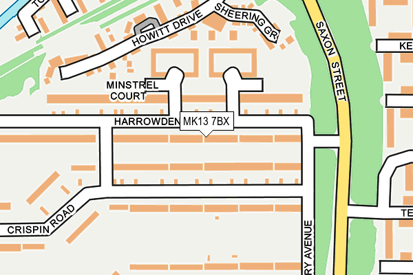 MK13 7BX map - OS OpenMap – Local (Ordnance Survey) MK13 7BX map - OS OpenMap – Local (Ordnance Survey)