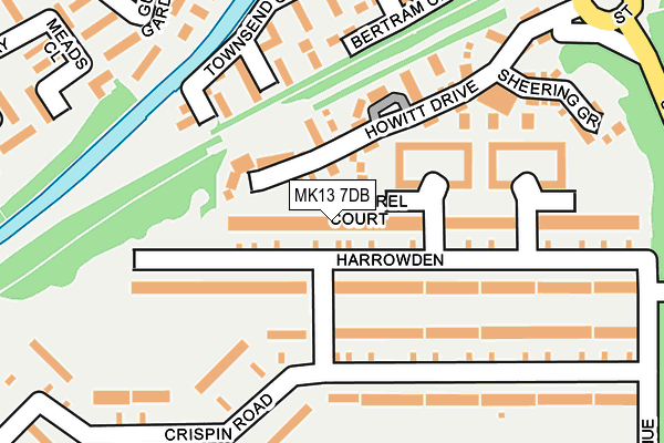 MK13 7DB map - OS OpenMap – Local (Ordnance Survey) MK13 7DB map - OS OpenMap – Local (Ordnance Survey)