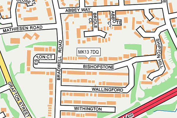 MK13 7DQ map - OS OpenMap – Local (Ordnance Survey)