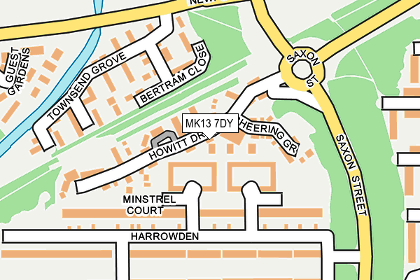 MK13 7DY map - OS OpenMap – Local (Ordnance Survey)