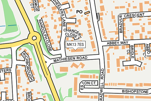 MK13 7ES map - OS OpenMap – Local (Ordnance Survey) MK13 7ES map - OS OpenMap – Local (Ordnance Survey)