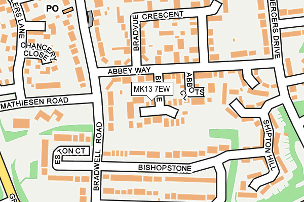 MK13 7EW map - OS OpenMap – Local (Ordnance Survey) MK13 7EW map - OS OpenMap – Local (Ordnance Survey)