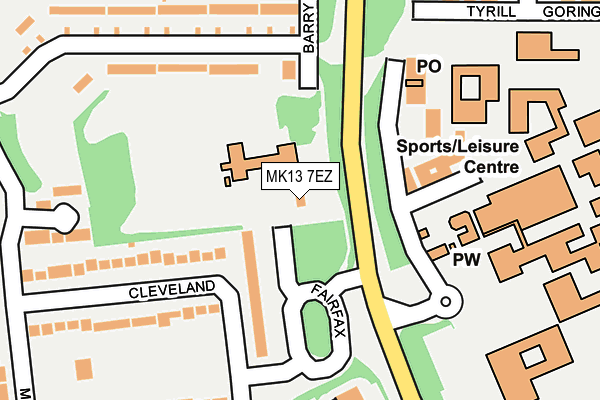 MK13 7EZ map - OS OpenMap – Local (Ordnance Survey) MK13 7EZ map - OS OpenMap – Local (Ordnance Survey)