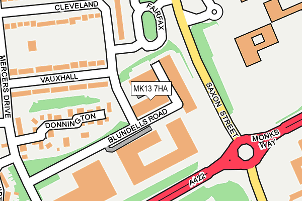 MK13 7HA map - OS OpenMap – Local (Ordnance Survey) MK13 7HA map - OS OpenMap – Local (Ordnance Survey)