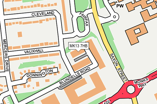 MK13 7HB map - OS OpenMap – Local (Ordnance Survey) MK13 7HB map - OS OpenMap – Local (Ordnance Survey)