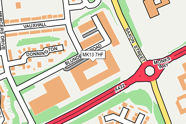 MK13 7HF map - OS OpenMap – Local (Ordnance Survey) MK13 7HF map - OS OpenMap – Local (Ordnance Survey)