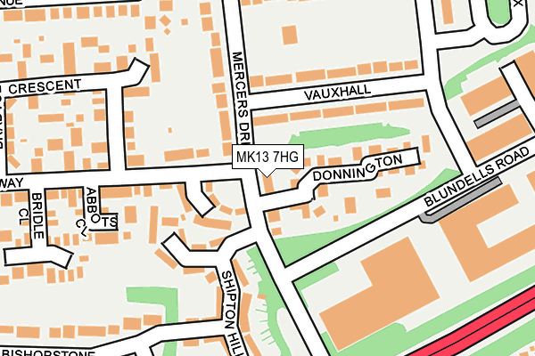 MK13 7HG map - OS OpenMap – Local (Ordnance Survey) MK13 7HG map - OS OpenMap – Local (Ordnance Survey)