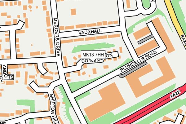 MK13 7HH map - OS OpenMap – Local (Ordnance Survey) MK13 7HH map - OS OpenMap – Local (Ordnance Survey)