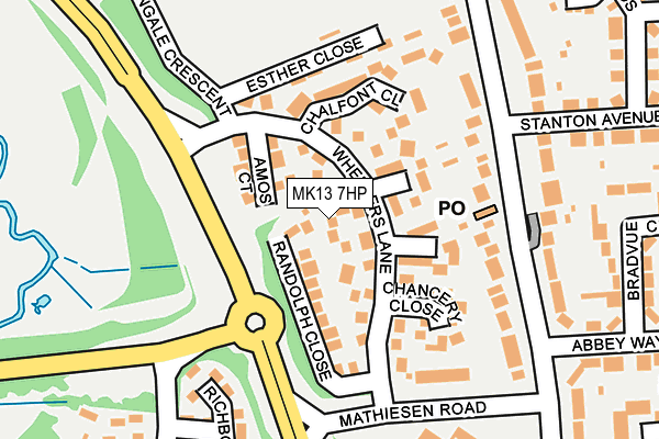 MK13 7HP map - OS OpenMap – Local (Ordnance Survey) MK13 7HP map - OS OpenMap – Local (Ordnance Survey)