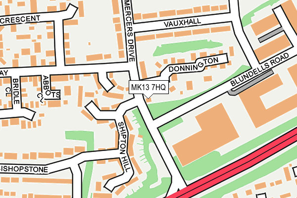 MK13 7HQ map - OS OpenMap – Local (Ordnance Survey) MK13 7HQ map - OS OpenMap – Local (Ordnance Survey)