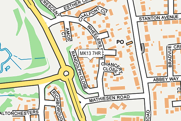 MK13 7HR map - OS OpenMap – Local (Ordnance Survey) MK13 7HR map - OS OpenMap – Local (Ordnance Survey)