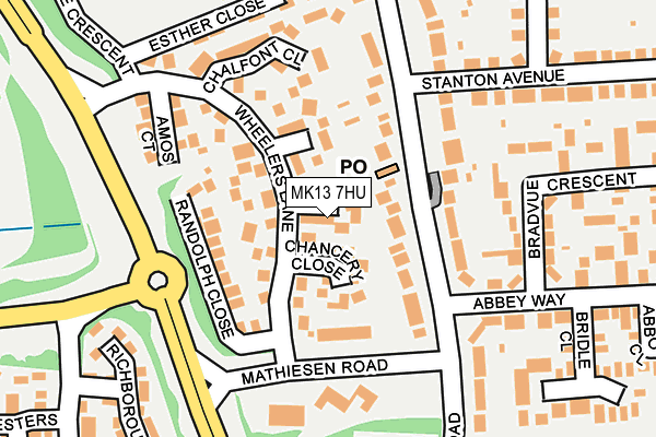 MK13 7HU map - OS OpenMap – Local (Ordnance Survey) MK13 7HU map - OS OpenMap – Local (Ordnance Survey)