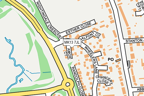 MK13 7JL map - OS OpenMap – Local (Ordnance Survey) MK13 7JL map - OS OpenMap – Local (Ordnance Survey)