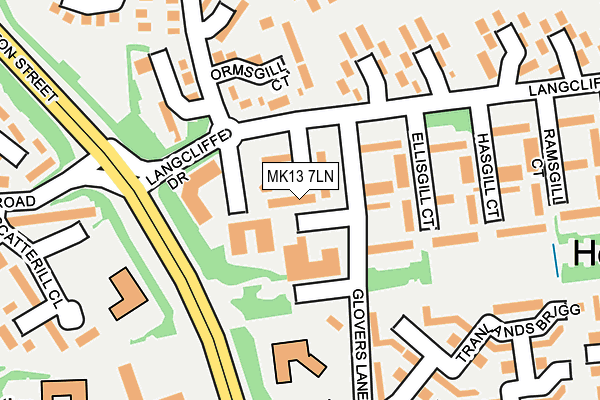 MK13 7LN map - OS OpenMap – Local (Ordnance Survey) MK13 7LN map - OS OpenMap – Local (Ordnance Survey)