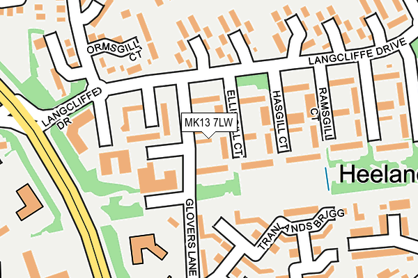 MK13 7LW map - OS OpenMap – Local (Ordnance Survey) MK13 7LW map - OS OpenMap – Local (Ordnance Survey)