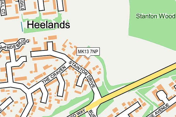 MK13 7NP map - OS OpenMap – Local (Ordnance Survey) MK13 7NP map - OS OpenMap – Local (Ordnance Survey)