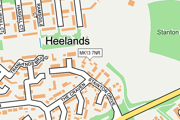 MK13 7NR map - OS OpenMap – Local (Ordnance Survey) MK13 7NR map - OS OpenMap – Local (Ordnance Survey)