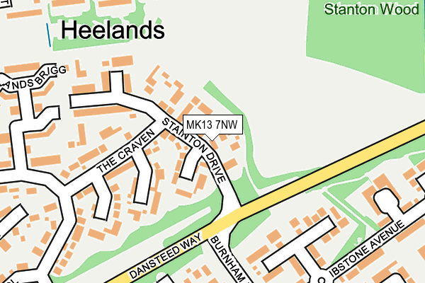 MK13 7NW map - OS OpenMap – Local (Ordnance Survey) MK13 7NW map - OS OpenMap – Local (Ordnance Survey)