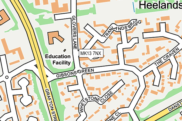MK13 7NX map - OS OpenMap – Local (Ordnance Survey) MK13 7NX map - OS OpenMap – Local (Ordnance Survey)