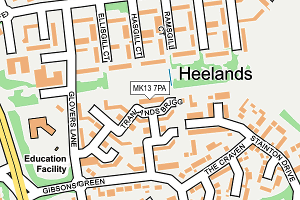 MK13 7PA map - OS OpenMap – Local (Ordnance Survey) MK13 7PA map - OS OpenMap – Local (Ordnance Survey)