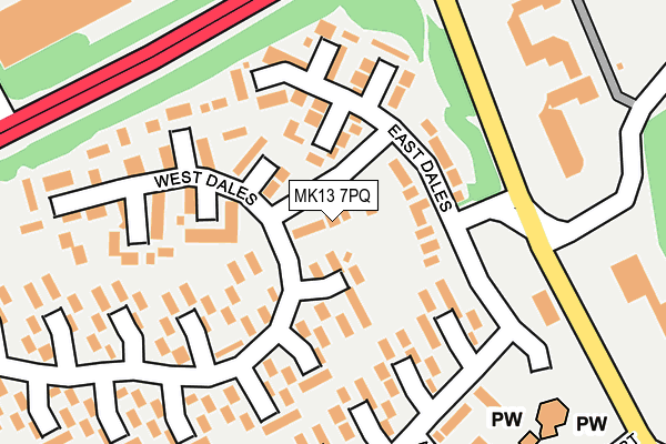 MK13 7PQ map - OS OpenMap – Local (Ordnance Survey) MK13 7PQ map - OS OpenMap – Local (Ordnance Survey)