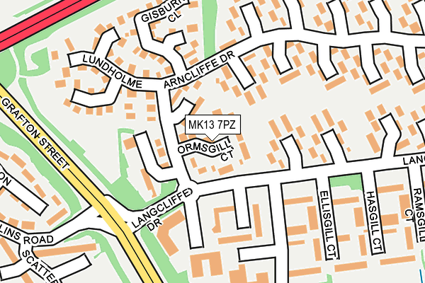 MK13 7PZ map - OS OpenMap – Local (Ordnance Survey) MK13 7PZ map - OS OpenMap – Local (Ordnance Survey)