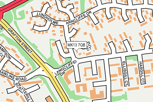 MK13 7QB map - OS OpenMap – Local (Ordnance Survey) MK13 7QB map - OS OpenMap – Local (Ordnance Survey)