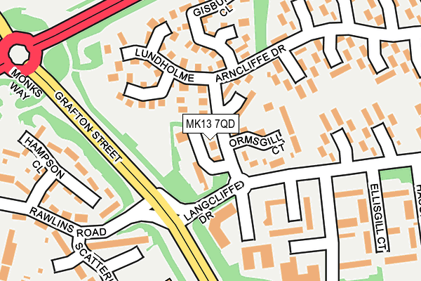 MK13 7QD map - OS OpenMap – Local (Ordnance Survey) MK13 7QD map - OS OpenMap – Local (Ordnance Survey)