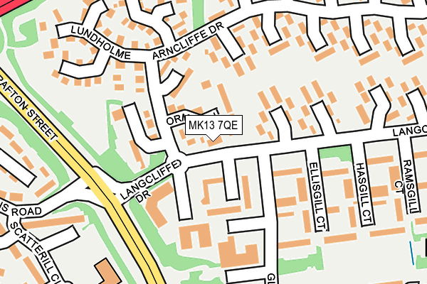 MK13 7QE map - OS OpenMap – Local (Ordnance Survey) MK13 7QE map - OS OpenMap – Local (Ordnance Survey)