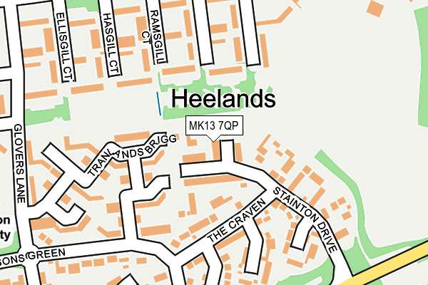 MK13 7QP map - OS OpenMap – Local (Ordnance Survey) MK13 7QP map - OS OpenMap – Local (Ordnance Survey)