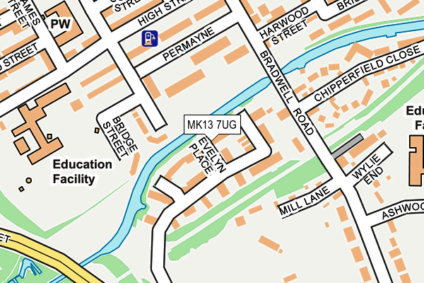 MK13 7UG map - OS OpenMap – Local (Ordnance Survey) MK13 7UG map - OS OpenMap – Local (Ordnance Survey)