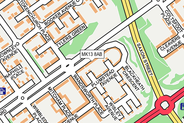 MK13 8AB map - OS OpenMap – Local (Ordnance Survey) MK13 8AB map - OS OpenMap – Local (Ordnance Survey)
