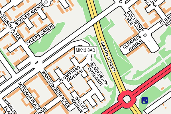 MK13 8AD map - OS OpenMap – Local (Ordnance Survey) MK13 8AD map - OS OpenMap – Local (Ordnance Survey)