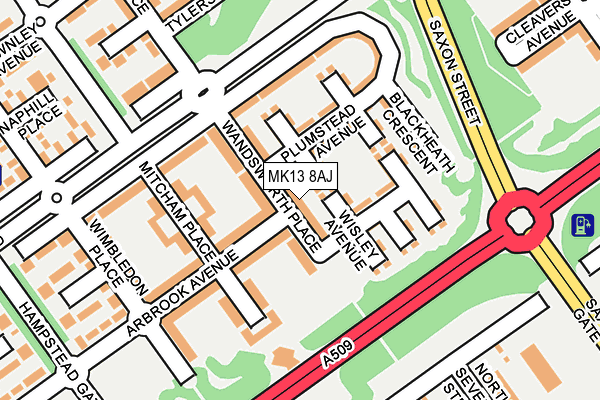 MK13 8AJ map - OS OpenMap – Local (Ordnance Survey) MK13 8AJ map - OS OpenMap – Local (Ordnance Survey)