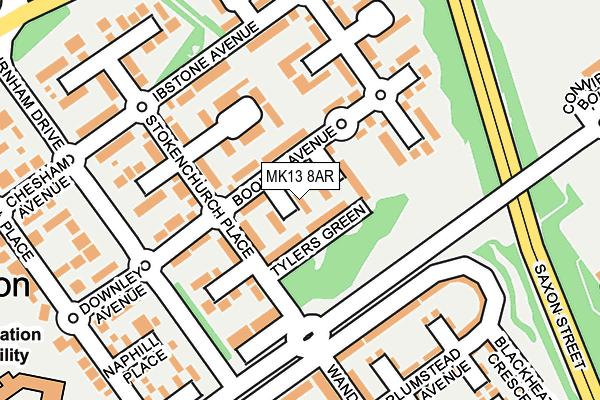 MK13 8AR map - OS OpenMap – Local (Ordnance Survey) MK13 8AR map - OS OpenMap – Local (Ordnance Survey)