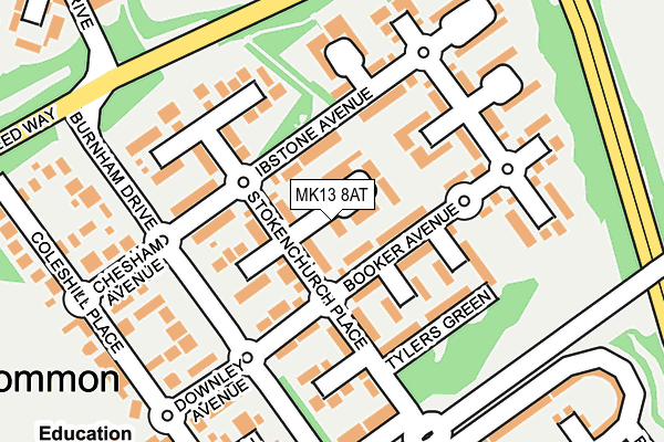MK13 8AT map - OS OpenMap – Local (Ordnance Survey)