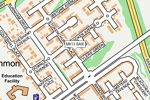 MK13 8AW map - OS OpenMap – Local (Ordnance Survey) MK13 8AW map - OS OpenMap – Local (Ordnance Survey)