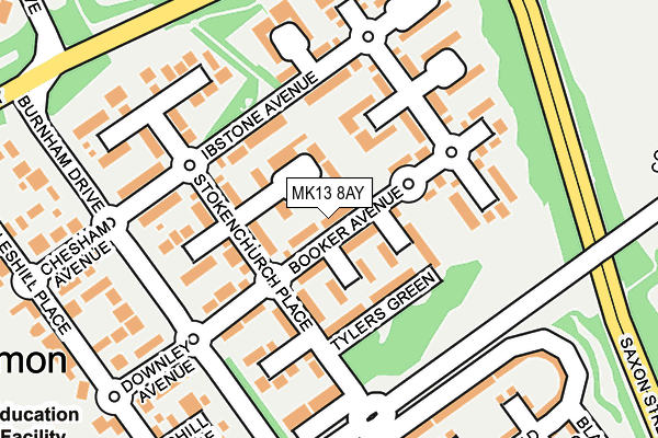 MK13 8AY map - OS OpenMap – Local (Ordnance Survey) MK13 8AY map - OS OpenMap – Local (Ordnance Survey)