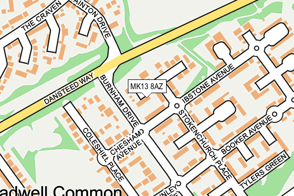 MK13 8AZ map - OS OpenMap – Local (Ordnance Survey) MK13 8AZ map - OS OpenMap – Local (Ordnance Survey)