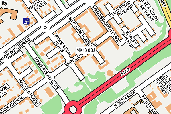 MK13 8BJ map - OS OpenMap – Local (Ordnance Survey) MK13 8BJ map - OS OpenMap – Local (Ordnance Survey)